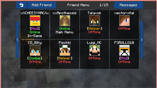 Friend Menu