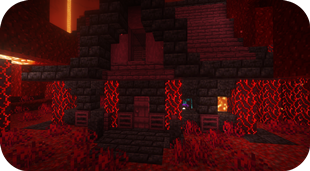 House hidden in a crimson forest