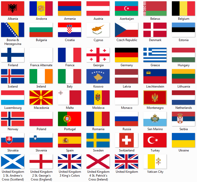 Europe Flags.zip - Files - Flags of Europe - Shareables - Projects