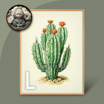 HQ Large Table Painting Classic Cactus #1 logo