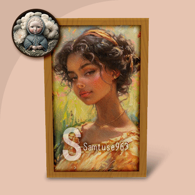 Small Table Painting Elegant Lady Portrait #1 Samtuse963 logo