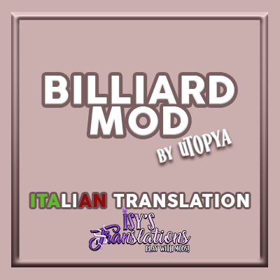BILLIARD MOD Utopya ITALIAN TRANSLATION Mods The Sims 4 BILLIARD MOD Utopya ITALIAN TRANSLATION Mods The Sims 4