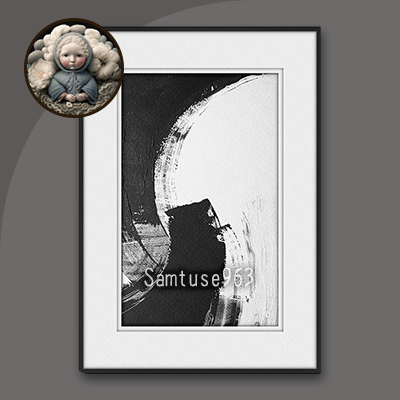 Abstract Achromatic Painting #4 Sellable Extra A Samtuse963 logo