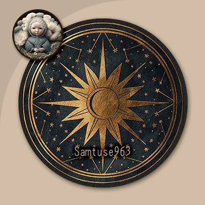 Celestial Round Dance Rug #3 Samtuse963 logo