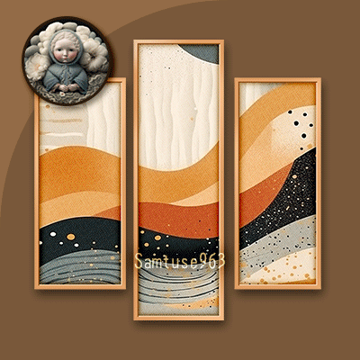 HQ Abstract Modern Triptych #4 Sellable Extra B Samtuse963 logo