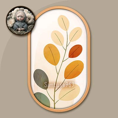 HQ Minimalist Leaf Oval Frame #2 Sellable Samtuse963 logo