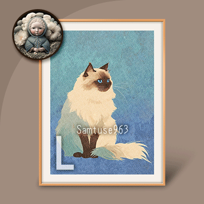 HQ Large Table Painting Minimalist Cat #1 logo