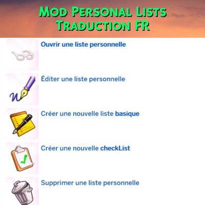 Mod Personal Lists par Lumpinou - Trad FR logo