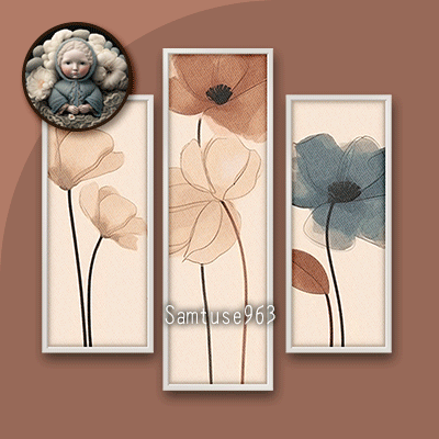 HQ Minimalist Flower Triptych #1 Sellable Extra B Samtuse963 logo