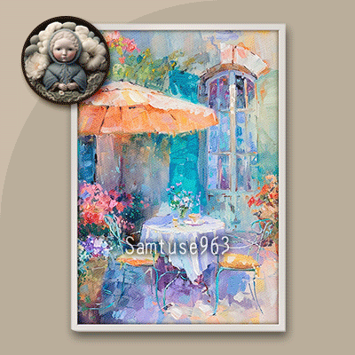 Pastel Bistro Landscape Painting #1 Sellable Extra A Samtuse963 logo