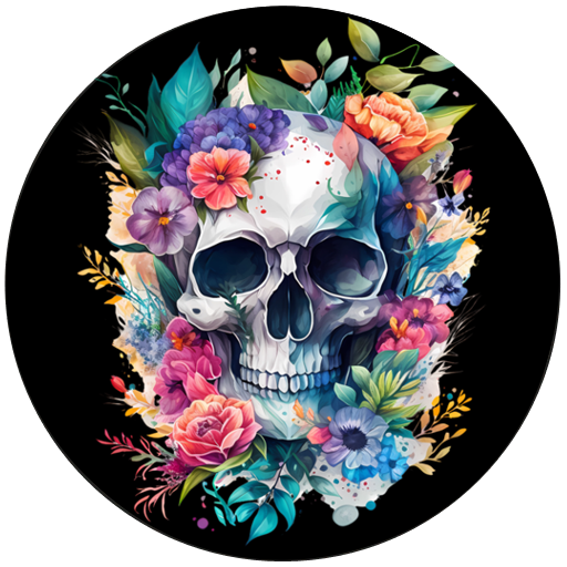 Skull Round Rug logo