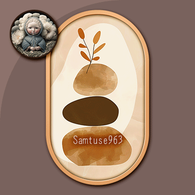 HQ Minimalism Stacked Stones Oval Frame #2 Samtuse963 logo