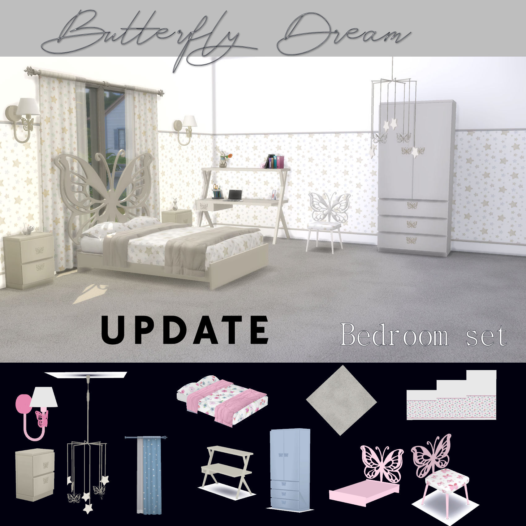 Butterfly Dreams bedroom set UPDATE logo