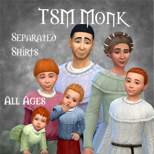 TSM Monk Separated Shirt - 2 versions - all ages. logo