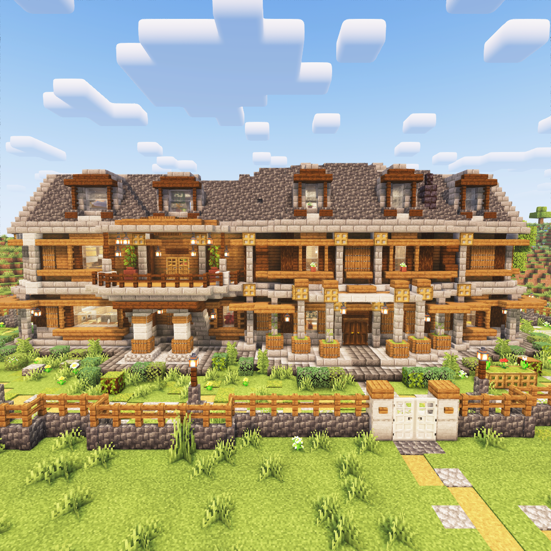 Large Wooden Spruce House With Balcony logo