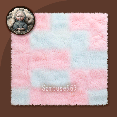 Pastel Fluffy Square Dance Rug #6 Samtuse963 logo