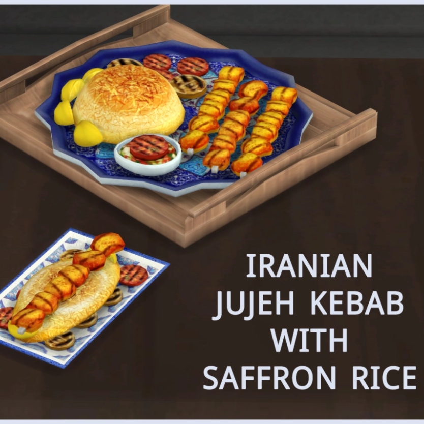 Jujeh Kebab with saffron rice by icemunmun Spanish translation.
