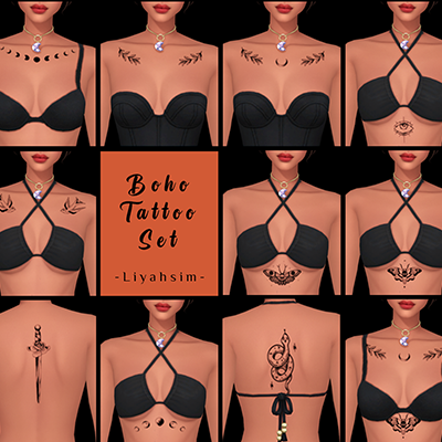Boho Tattoo set logo