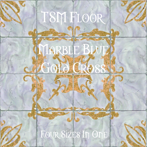 TSM Floor Marble Blue Gold Cross logo