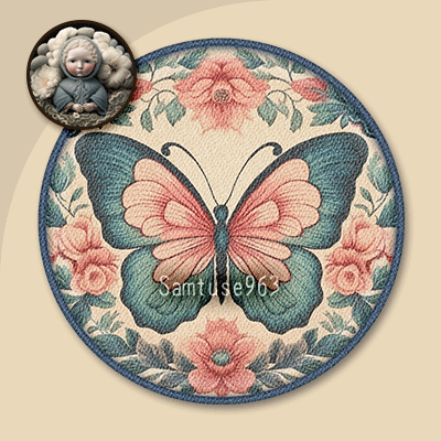 Butterfly Round Dance Rug #3 Samtuse963 logo
