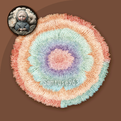 Pastel Fluffy Round Dance Rug #24 Samtuse963 logo