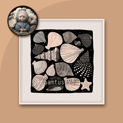 Minimalist Shell Square Painting #1 Samtuse963 logo