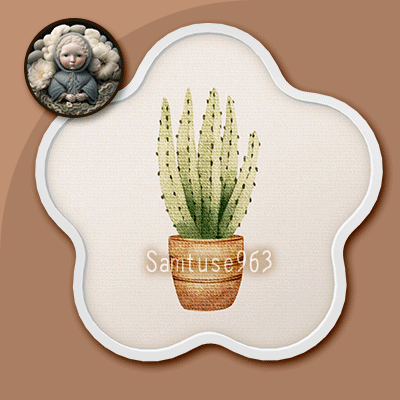 Cute Cactus Flower Frame #1 Sellable Samtuse963 logo