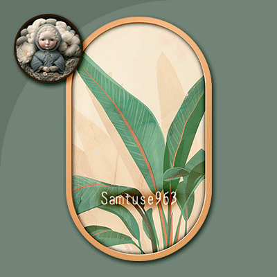 HQ Minimalist Plant Oval Frame #2 Samtuse963 logo