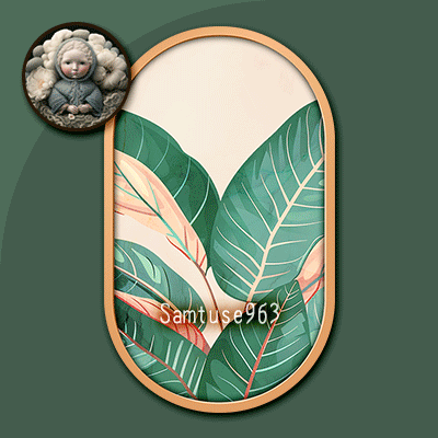 HQ Minimalist Plant Oval Frame #3 Samtuse963 logo