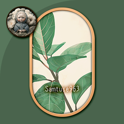 HQ Minimalist Plant Oval Frame #4 Samtuse963 logo