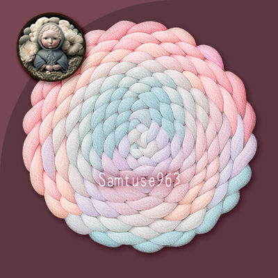 Rustic Pastel Woven Round Dance Rug #21 Samtuse963 logo