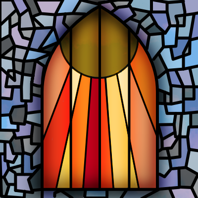 Divine Window UI, personal buff/debuff overview in stained glass artwork logo