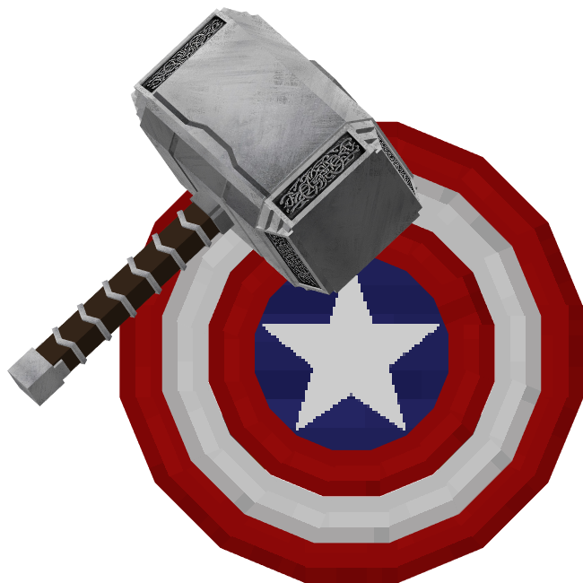 Mjolnir & Captain America's Shield logo