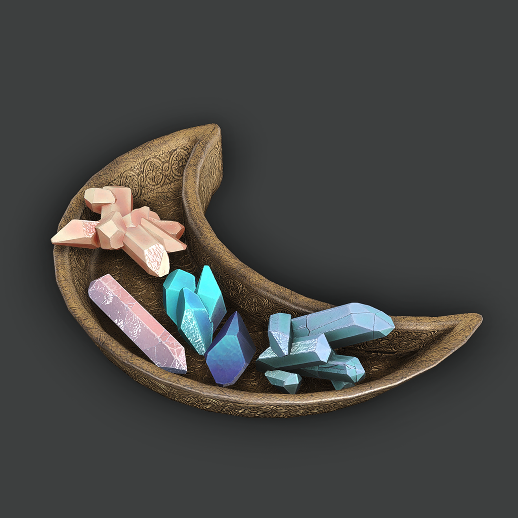 Moon bowl with crystals logo