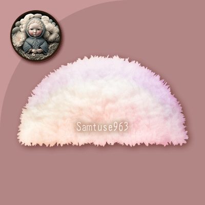 HQ Pastel Fluffy Half Circle Dance Rug #3 Samtuse963 logo