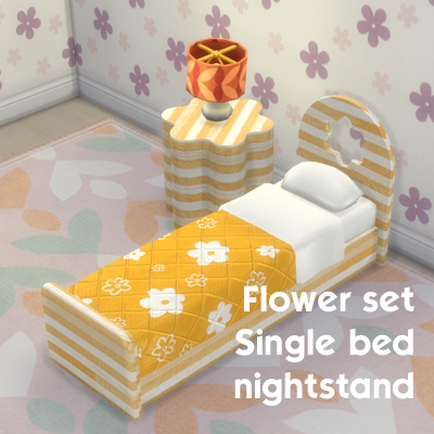 Flower set - Single bed and nightstand logo