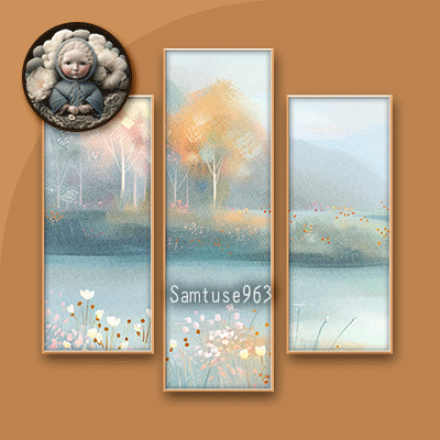 HQ Pastel Morning Triptych #2 Sellable Extra B Samtuse963 logo