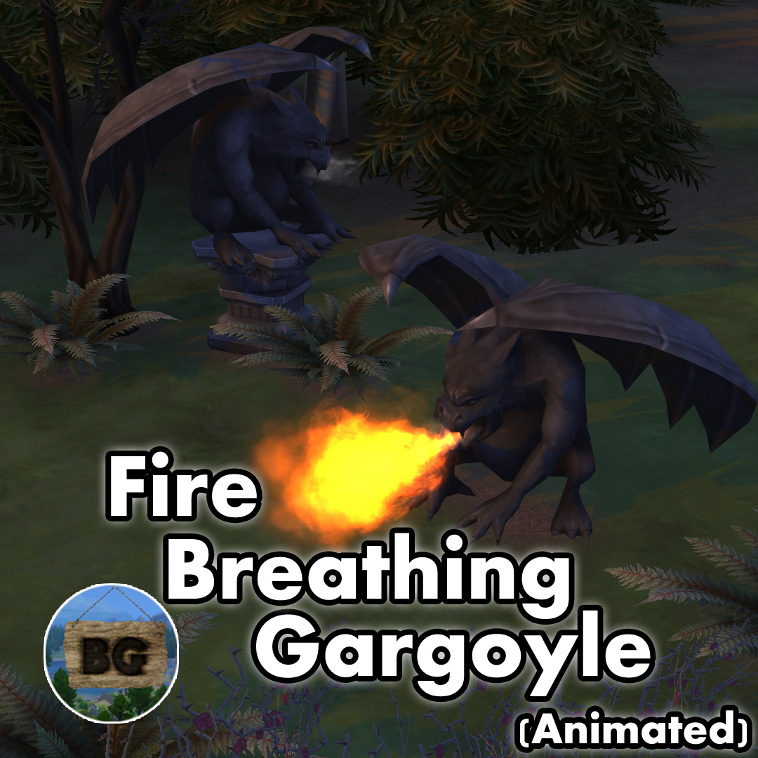 Fire Breathing Gargoyle ~ Animated ~ Halloween ~ logo