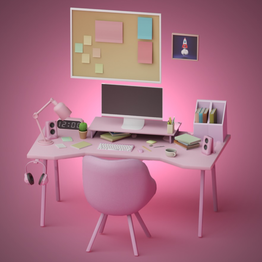 Chick Pink Workspace Set logo