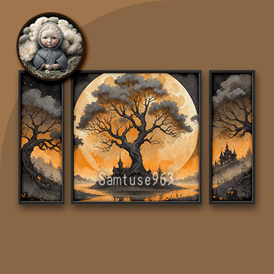 HQ Halloween Triptych #1 Sellable Extra E Samtuse963 logo