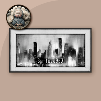 Achromatic City Horizontal Painting #1 Sellable Samtuse963 logo
