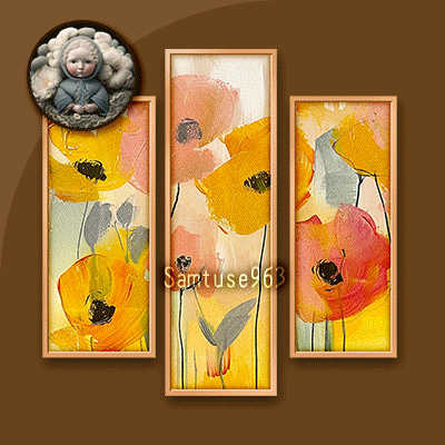 HQ Impressionist Flower Triptych #2 Sellable Extra B Samtuse963 logo