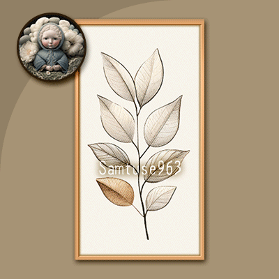 HQ Abstract Leaf Long Painting #4 Extra D Samtuse963 logo