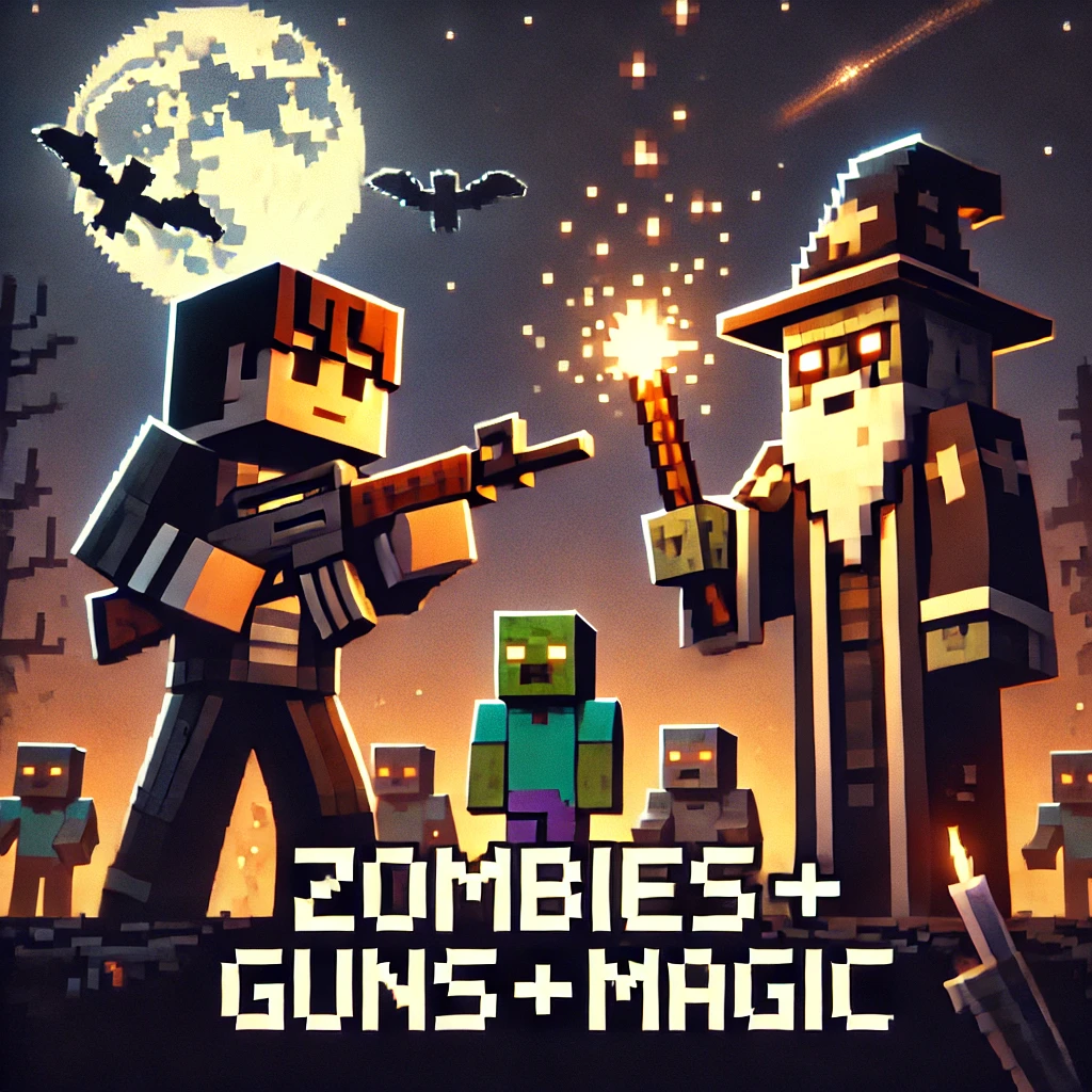 ZOMBIES + GUNS + MAGIC