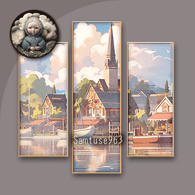 HQ Town Landscape Triptych #4 Sellable Extra B Samtuse963 logo