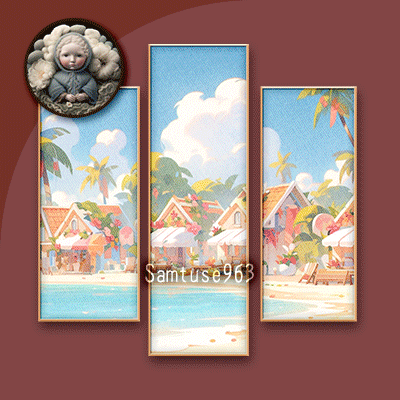 HQ Town Landscape Triptych #1 Sellable Extra B Samtuse963 logo