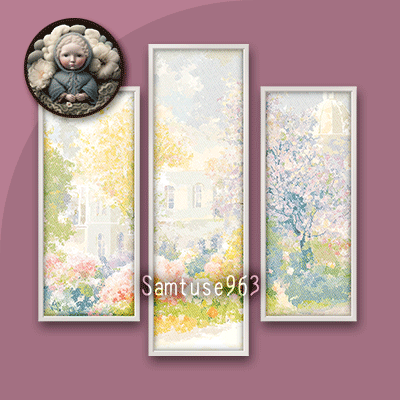 HQ Impressionist Landscape Triptych #3 Sellable Extra B Samtuse963 logo