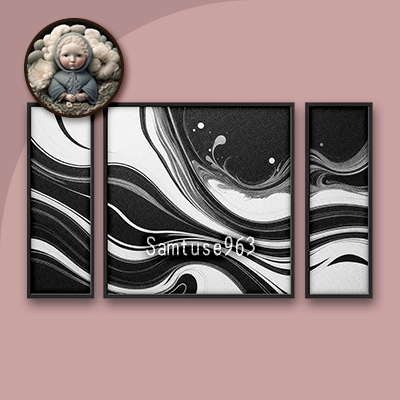 HQ Achromatic Modern Triptych #1 Sellable Extra E Samtuse963 logo