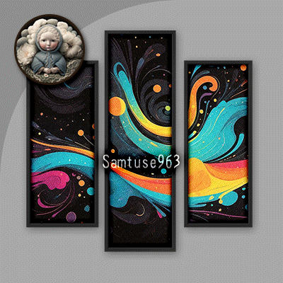 HQ Colorful Modern Triptych #1 Sellable Extra B Samtuse963 logo