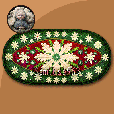 HQ Christmas Oval Dance Rug #1 Samtuse963 logo